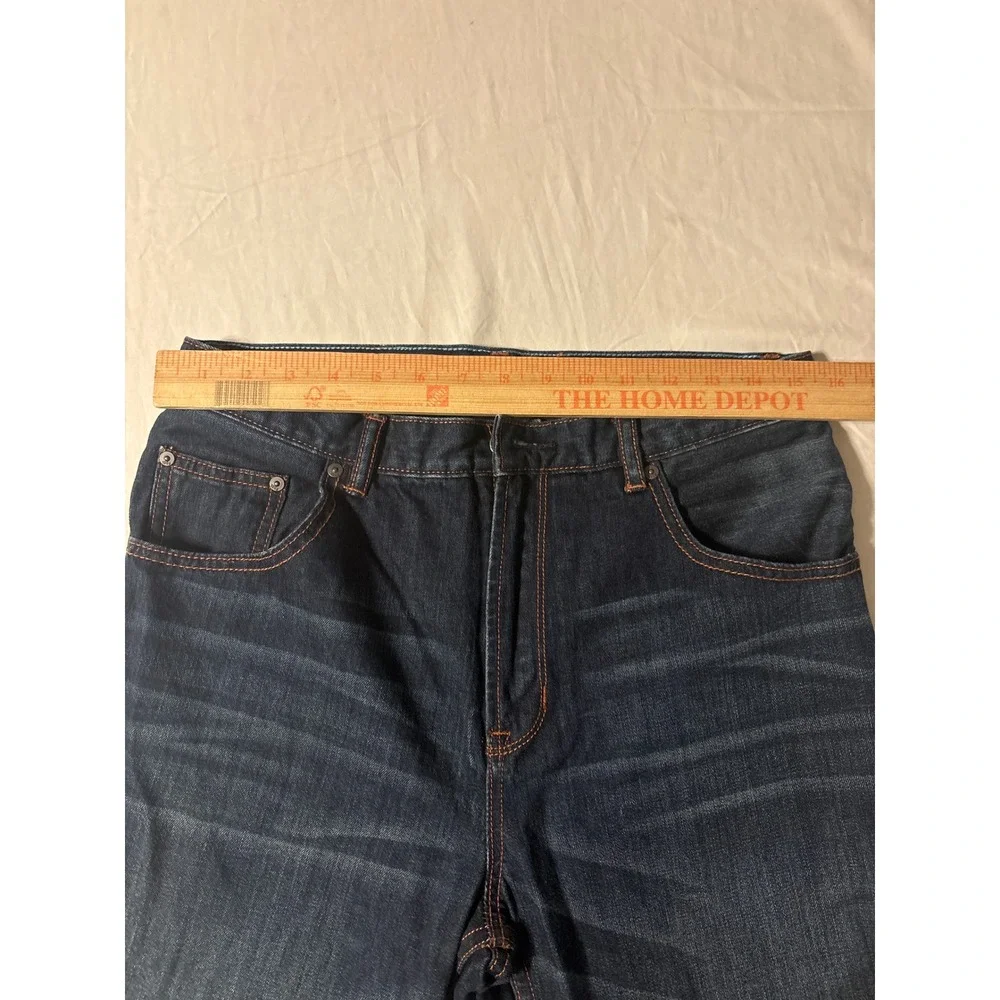 Gap 1969 Straight Leg Jeans Kids 16 Dark Wash Indigo‎  Whiskered Denim